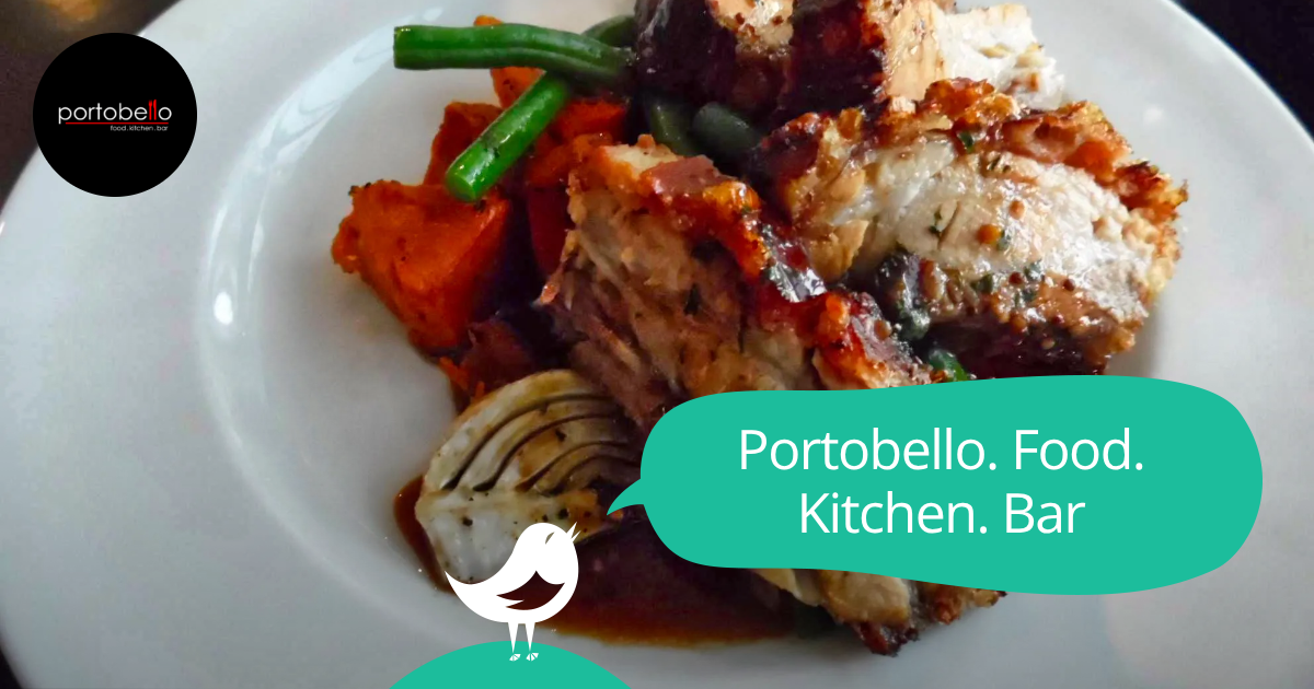 Portobello. Food. Kitchen. Bar 50 off the first table of the night